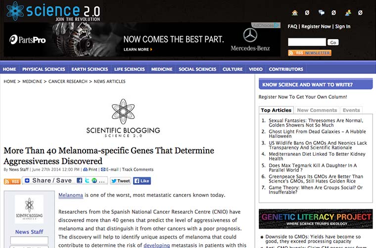 More Than 40 Melanoma-specific Genes That Determine Aggressiveness Discovered