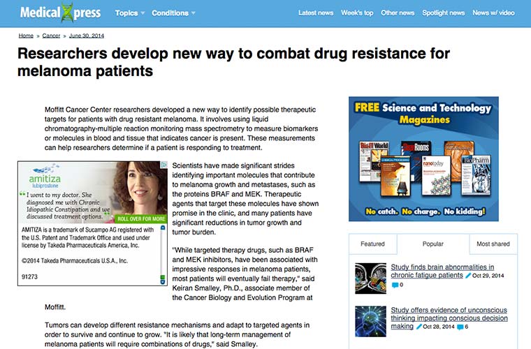 Researchers Develop New Way to Combat Drug Resistance For Melanoma Patients
