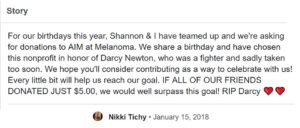 facebook fundraiser AIM at melanoma